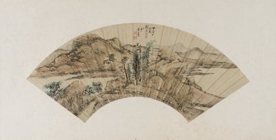 Paisaje montañoso, dinastía Qing, 1754 de Dong Bangda